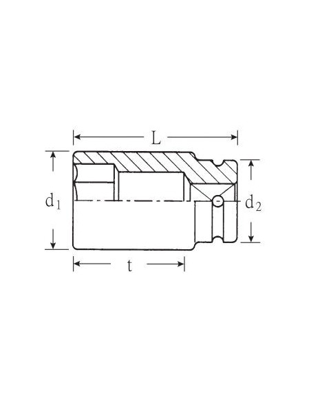 Llave de vaso impacto largo 1" mod 66 IMP