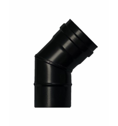 Codo estufa pellet ø80 mm acero esmaltado negro