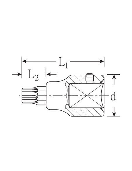 Llave de vaso con punta 3/4" mod 59X