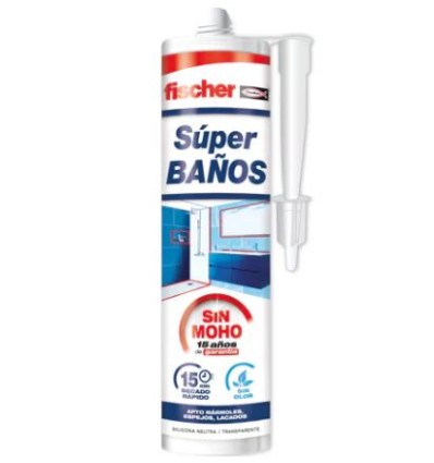 Silicona antimoho SUPER BAÑOS 280 ml.