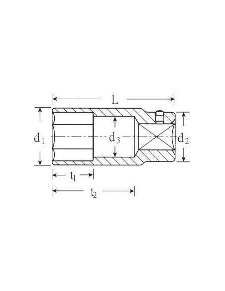 Llave de vaso 3/4" largo DIN 3124 mod 56