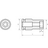 Llave de vaso de impacto 1/2" larga hexagonal modelo 168