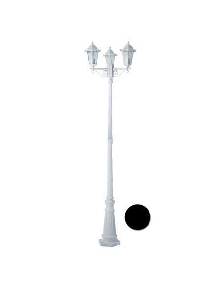 Farol exterior 3 focos aluminio E27 3x60w