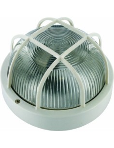 Aplique redondo PVC rejilla de plástico E27 60w