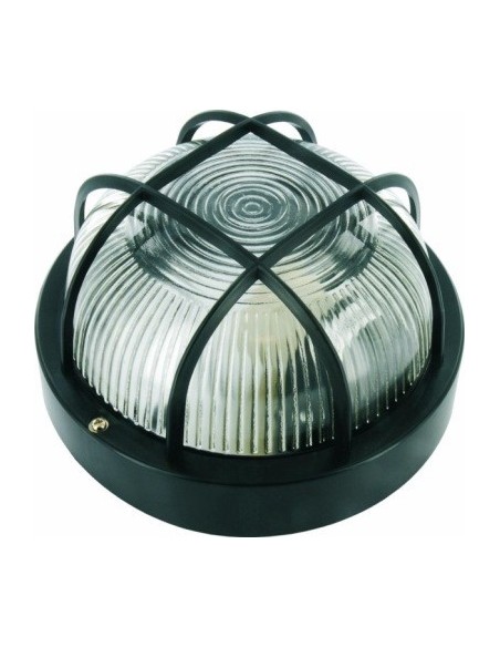 Aplique redondo PVC rejilla de plástico E27 60w