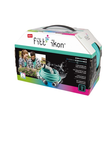 Rollo manguera extensible FITT IKON azul
