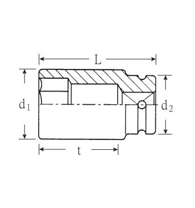 Llave de vaso impacto largo 3/4" mod 56 IMP