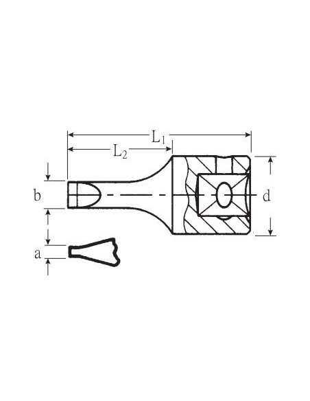 Llaves de vaso con punta 1/4" DIN5264 mod 41K