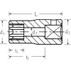 Llave de vaso largo 1/4" DIN 3124 mod 40TX