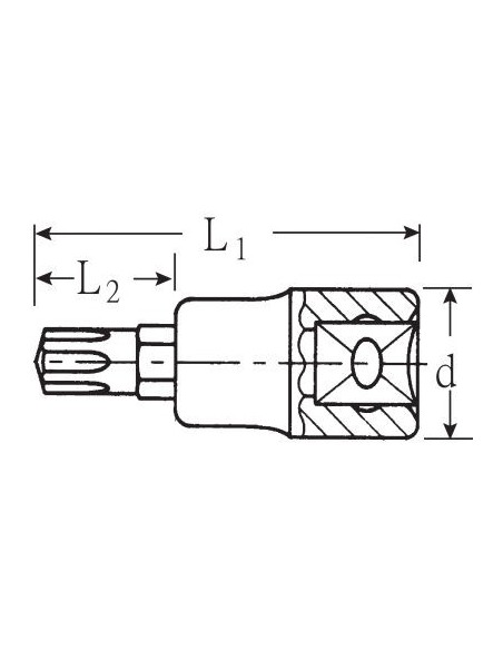 Llave de vaso con punta 1/2" DIN 2324 mod 54 CV