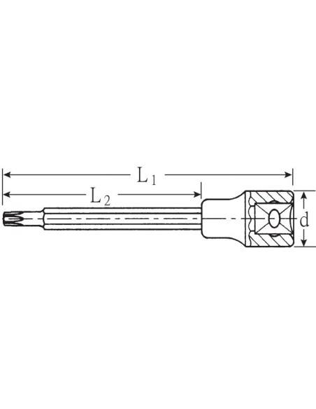 Llave de vaso con punta 1/2" mod 1054TX
