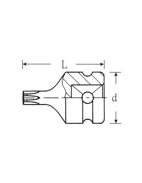 Llave de vaso con punta impacto 1/2" mod 2307TX IMP INHEX