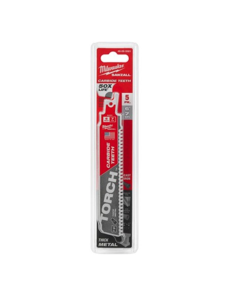 Hoja sierra sable THE TORCH CARBIDE metal/rescate 7 TPI 5 ud