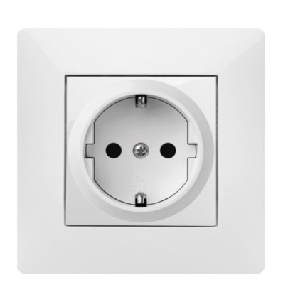 Base enchufe eléctrico 16A-250V empotrar abs blanco