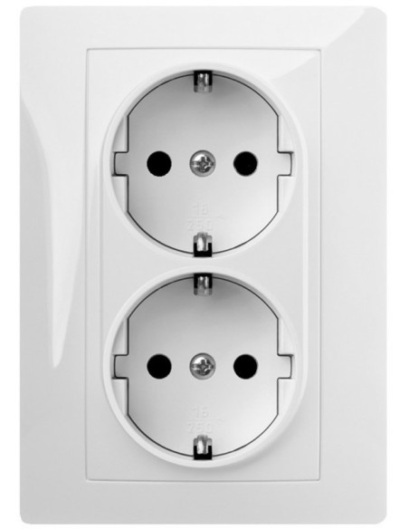 Base enchufe eléctrico 16A-250V empotrar abs blanco