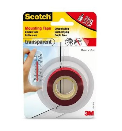 Rollo cinta doble cara SCOTCH transparente 19mm