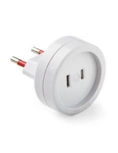 Adaptador viaje 6A-250V policarbonato blanco