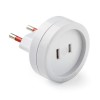 Adaptador viaje 6A-250V policarbonato blanco