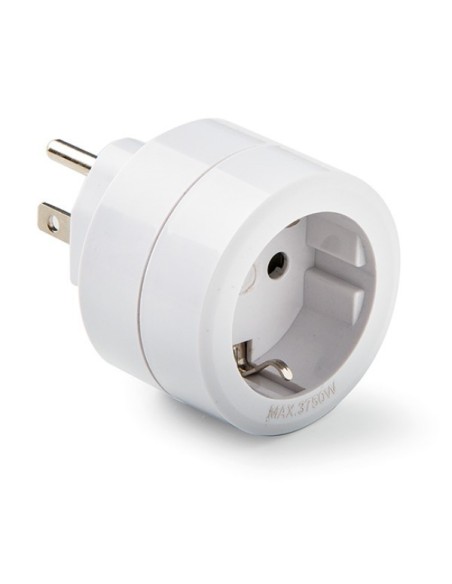 Adaptador viaje 6A-250V policarbonato blanco