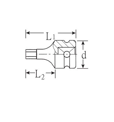 Llave de vaso con punta impacto 1/2" mod 54 IMP INHEX