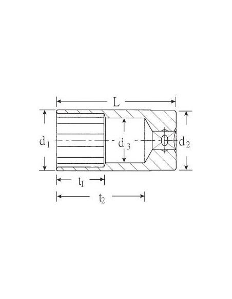 Llave de vaso 1/2" largo DIN 3124 mod 51S