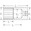 Llave de vaso 1/2" largo DIN 3124 mod 51S