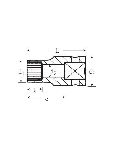 Llave de vaso 1/4" SPLINE-DRIVE mod 40ASP