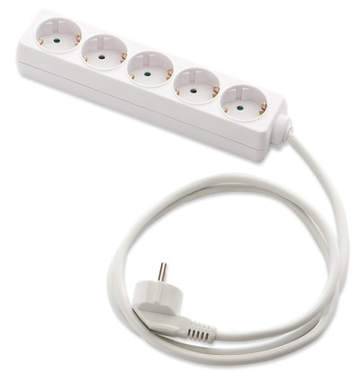 Base de enchufes multiples blanca con cable 15 m