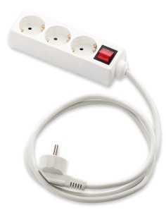 Base de enchufes multiples con interruptor blanca con cable 15 m