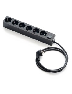 Base de enchufes multiples con interruptor negra con cable 15 m