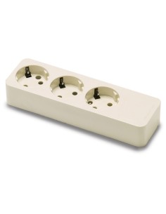 Base de enchufes multiples blanca sin cable