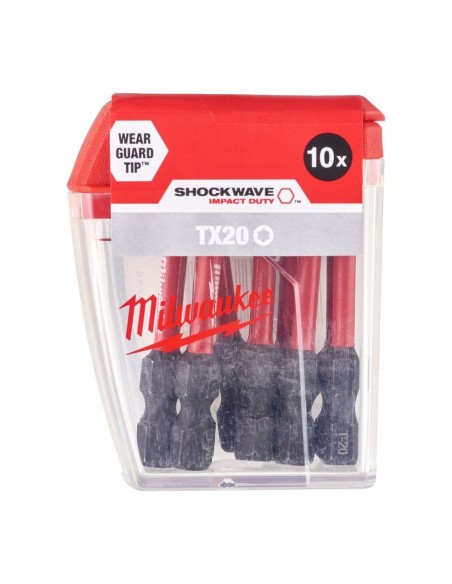 Punta de impacto 1/4" 50 mm TORX SHOCKWAVE 10 ud