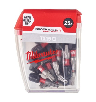 Punta de impacto 1/4" 25 mm TORX SHOCKWAVE 25 ud