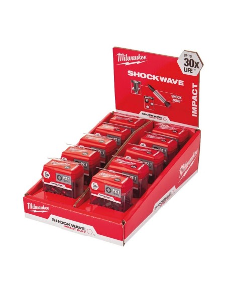 Punta de impacto 1/4" 25 mm estrella POZIDRIV SHOCKWAVE 25 ud