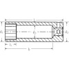 Llave de vaso largo 1/4" DIN 3124 mod 40ADL