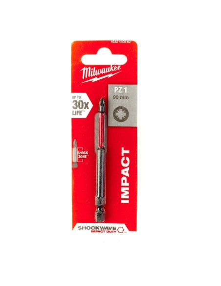 Punta de impacto 1/4" 90 mm estrella POZIDRIV SHOCKWAVE