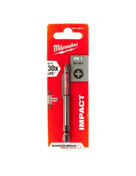 Punta de impacto 1/4" 90 mm estrella PHILLIPS SHOCKWAVE