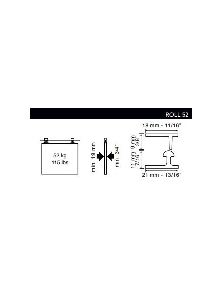 Carril perfil ROLL 52 inferior