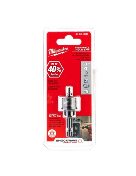 Corona de impacto bimetal SHOCKWAVE mango hexagonal 1/4"