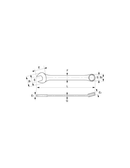 Llave combinada cromada mate modelo 25