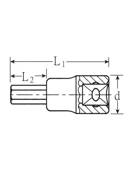 Llave de vaso con punta 1/2" DIN7422 mod 54A