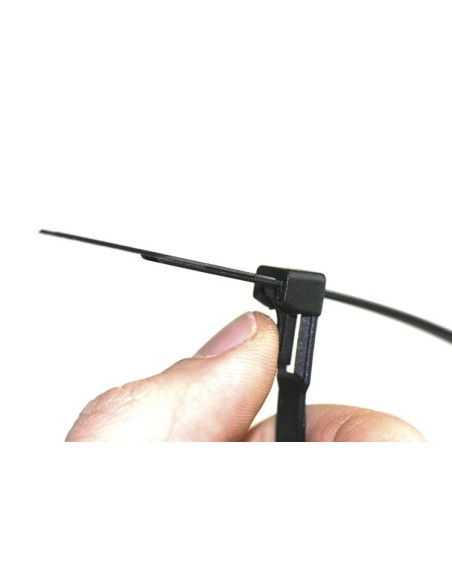 Brida de nailon negra a 100 piezas desmontable