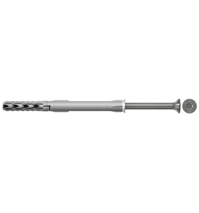 Taco de nylon multimaterial largo con tornillo avellanado TORX INOX A4 SXR-T