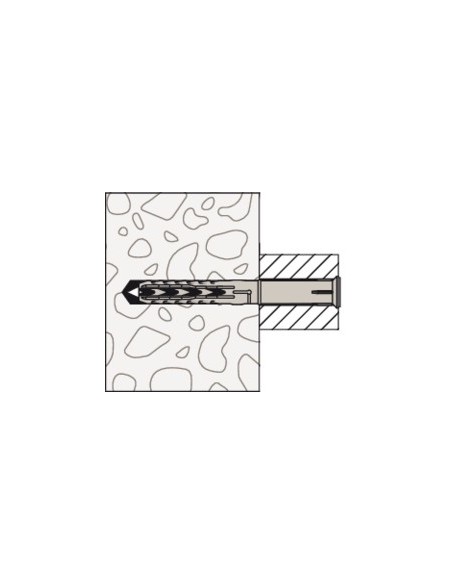 Taco de nylon multimaterial largo con tornillo hexagonal/Torx INOX A4 SXR-FUS