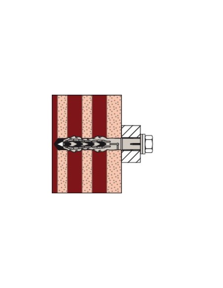 Taco de nylon multimaterial largo con tornillo hexagonal/Torx INOX A4 SXR-FUS