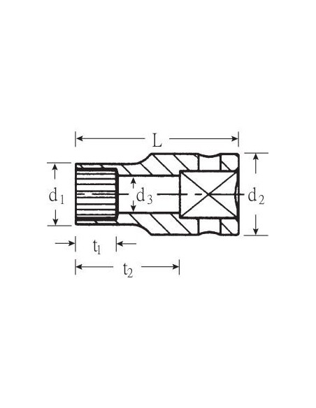 Llave de vaso 3/8" DIN 3124 mod 45ASP