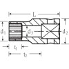Llave de vaso 3/8" DIN 3124 mod 45ASP