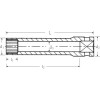 Llave de vaso largo 3/8" DIN 3124 mod 46ASP