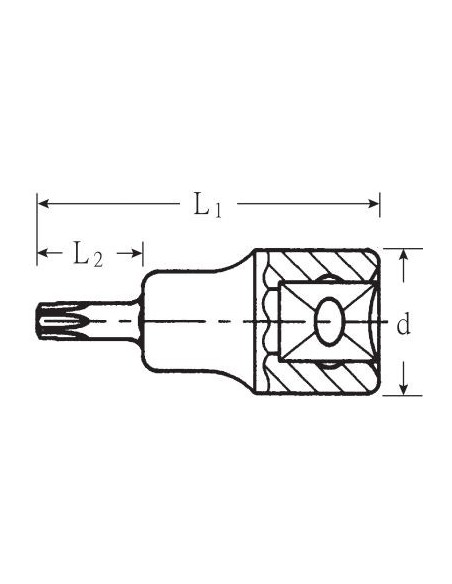 Llave de vaso con punta 3/8" DIN 7422 mod 49X