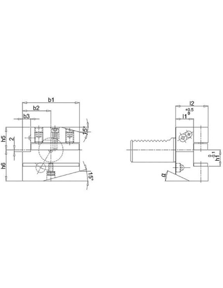 PortaPunta de broca radial VDI izquierda B2